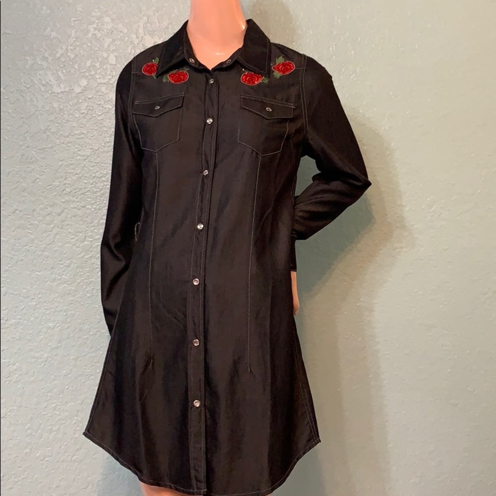 Western shirt mini dress
